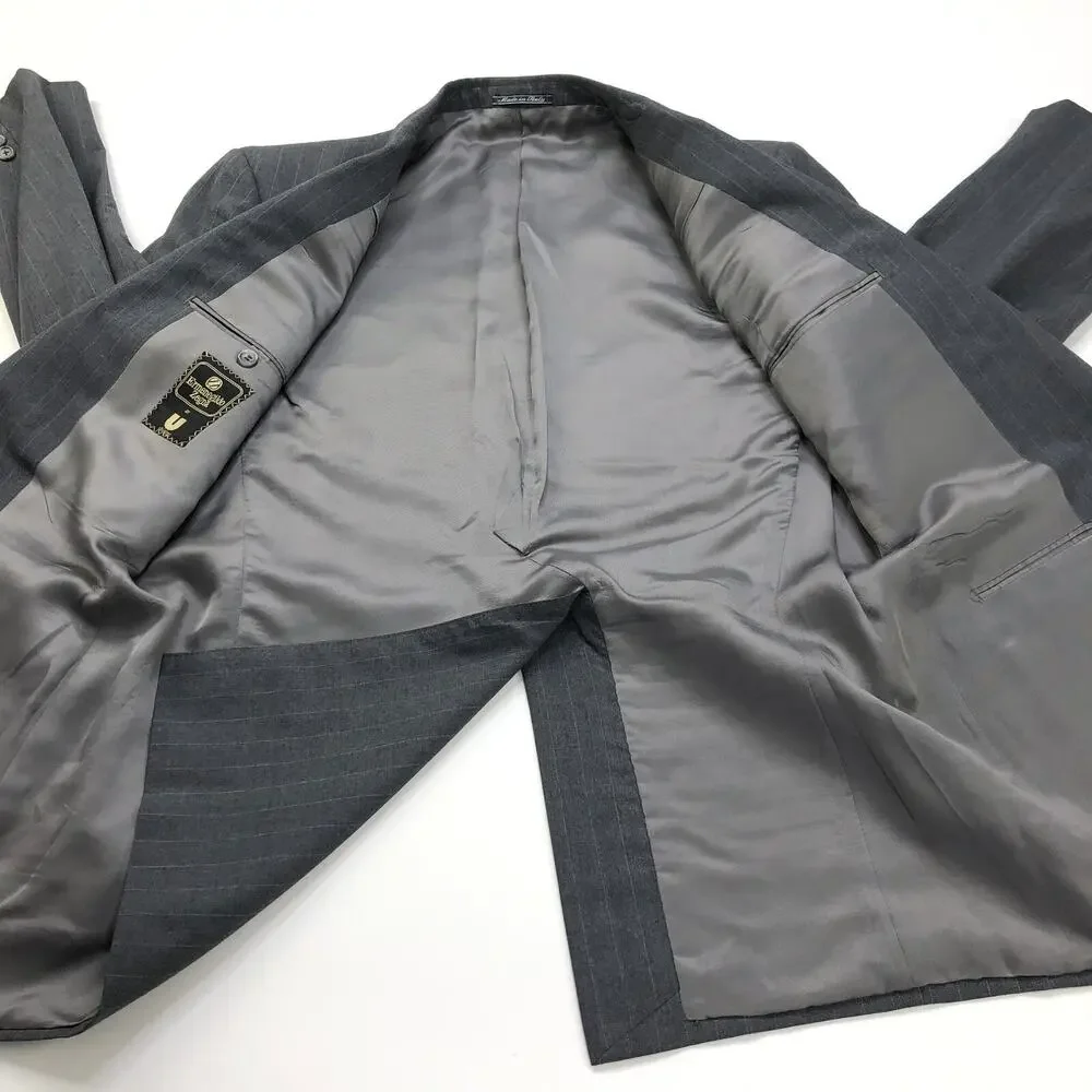 Ermenegildo Zegna Pinstriped 39 Custom Blazer Sport Coat Jacket Gray